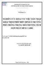 Nghiên cứu didactic việc dẫn nhập khái niệm phép biến hình ở trường phổ thông trong môi trường tích hợp phần mềm cabri 