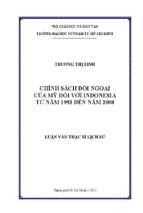 Chính sách đối ngoại của mỹ đối với indonesia từ năm 1993 đến năm 2008 