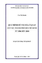 Quá trình đô thị hóa ở quận gò vấp, thành phố hồ chí minh từ 1986 đến 2010 