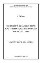 Mô hình phân bố xác suất thông dụng của biến ngẫu nhiên trong dạy học toán ở lớp 11 