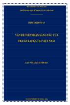 Vấn đề tiếp nhận sáng tác của franz kafka tại việt nam 