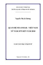 Quan hệ myanmar   việt nam từ năm 1975 đến năm 2010 