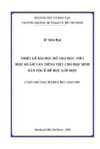 Thiết kế bài đọc hỗ trợ đọc, viết một số âm vần tiếng việt cho học sinh dân tộc ê đê học lớp một 