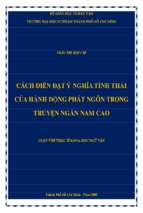 Cách diễn đạt ý nghĩa tình thái của hành động phát ngôn trong truyện ngắn nam cao 