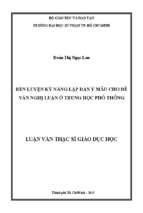 Rèn luyện kỹ năng lập dàn ý mẫu cho đề văn nghị luận ở trung học phổ thông 