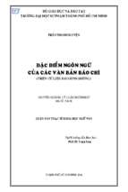 đặc điểm ngôn ngữ của các văn bản báo chí (trên cứ liệu báo bình dương) 