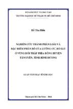 Nghiên cứu thành phần loài và đặc điểm phân bố của lưỡng cư, bò sát ở vùng đồi thấp phía đông huyện tân uyên, tỉnh bình dương 