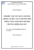 Tìm hiểu việc xây dựng chương trình văn học nga ở trường phổ thông theo tinh thần đổi mới chương trình giáo dục 