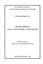 Liên kết nội dung trong thơ xuân diệu và xuân quỳnh 