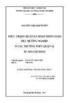 Thực trạng quản lý hoạt động giáo dục hướng nghiệp ở các trường thpt quận 12   tp. hcm 