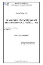 Quan hệ kinh tế của việt nam với trung hoa trong các thế kỉ xi   xix 