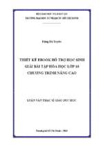 Thiết kế ebook hỗ trợ học sinh giải bài tập hóa học lớp 10 chương trình nâng cao 