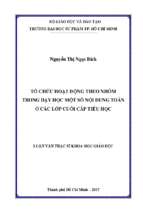 Tổ chức hoạt động theo nhóm trong dạy học một số nội dung toán ở các lớp cuối cấp tiểu học  