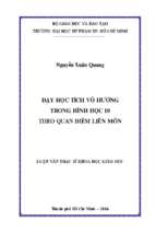 Dạy học tích vô hướng trong hình học 10 theo quan điểm liên môn 