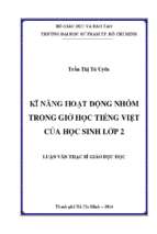 Kĩ năng hoạt động nhóm trong giờ học tiếng việt của học sinh lớp 2 