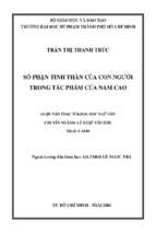 Số phận tinh thần của con người trong tác phẩm của nam cao 