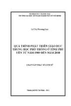 Quá trình phát triển giáo dục trung học phổ thông ở tỉnh phú yên từ năm 1989 đến năm 2010 