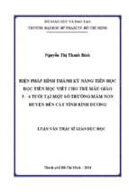 Biện pháp hình thành kỹ năng tiền học đọc tiền học viết cho trẻ mẫu giáo 5   6 tuổi tại một số trường mầm non huyện bến cát tỉnh bình dương 