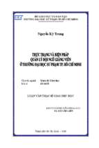 Thực trạng và biện pháp quản lý đội ngũ giảng viên ở trường đại học sư phạm tp. hồ chí minh 