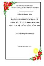 đa dạng sinh học các loài cá thuộc bộ cá vược (perciformes) ở hạ lưu hệ thống sông đồng nai 