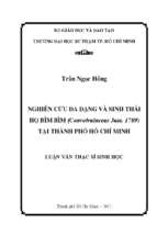 Nghiên cứu đa dạng và sinh thái họ bìm bìm (convơlvulaceae juss. 1789) tại thành phố hồ chí minh 