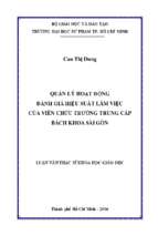 Quản lý hoạt động đánh giá hiệu suất làm việc của viên chức trường trung cấp bách khoa sài gòn 