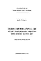 Xây dựng hệ thống bài tập hóa học hữu cơ lớp 11 trung học phổ thông dùng cho học sinh khá giỏi 