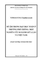 Số âm trong dạy học toán ở trường phổ thông một nghiên cứu so sánh giữa lào và việt nam 