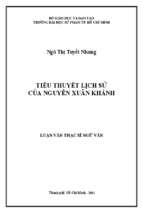 Tiểu thuyết lịch sử của nguyễn xuân khánh 