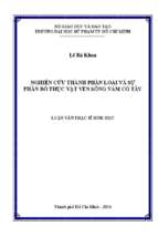 Nghiên cứu thành phần loài và sự phân bố thực vật ven sông vàm cỏ tây 