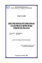 Quản lý việc đánh giá chất lượng giảng dạy của giáo viên ở các trường tiểu học huyện phú tân, tỉnh cà mau 