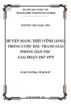 Huyện mang thít (vĩnh long) trong cuộc đấu tranh giải phóng dân tộc giai đoạn 1947   1975 