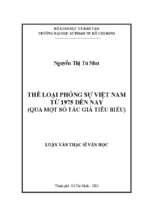 Thể loại phóng sự việt nam từ 1975 đến nay (qua một số tác giả tiêu biểu) 