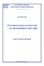 Yếu tố melayu trong văn hóa chăm   quá trình định hình và phát triển 