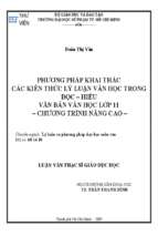 Phương pháp khai thác các kiến thức lý luận văn học trong đọc   hiểu văn bản văn học lớp 11   chương trình nâng cao 