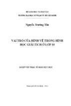 Vai trò của hình vẽ trong hình học giải tích ở lớp 10 