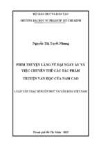 Phim truyện làng vũ đại ngày ấy và việc chuyển thể các tác phẩm truyện văn học của nam cao 