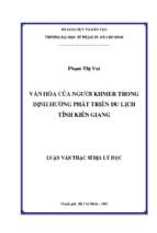 Văn hóa của người khmer trong định hướng phát triển du lịch tỉnh kiên giang 