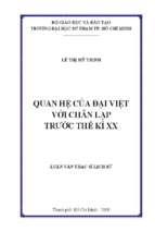 Quan hệ của đại việt với chân lạp trước thế kỉ xx 