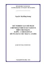 Thử nghiệm tạo chế phẩm corynebacterium glutamincum trên chất mang kappa   carrageenan để ứng dụng thu nhận l   lysine 