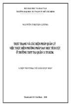 Thực trạng và các biện pháp quản lý việc thực hiện phương pháp dạy học tích cực ở trường thpt tại quận 11 tp. hcm 
