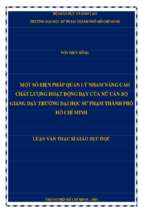 Một số biện pháp quản lý nhằm nâng cao chất lượng hoạt động dạy của nữ cán bộ giảng dạy trường đại học sư phạm thành phố hồ chí minh 