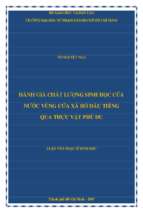 đánh giá chất lượng sinh học của nước vùng cửa xả hồ dầu tiếng qua thực vật phù du  