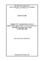 Nghiên cứu thành phần loài và hiện trạng khai thác cá ở các khu vực dự kiến xây đập ngăn mặn ở tỉnh bến tre