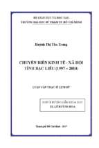 Chuyển biến kinh tế   xã hội tỉnh bạc liêu (1997   2014) 