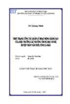 Thực trạng công tác quản lý hoạt động giảng dạy của hiệu trưởng các trường trung học cơ sở, huyện trần văn thời, tỉnh cà mau 