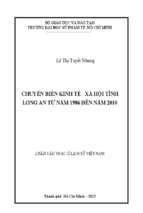 Chuyển biến kinh tế   xã hội tỉnh long an từ năm 1986 đến năm 2010 