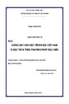 Giảng dạy văn học trung đại việt nam ở bậc thcs theo phương pháp đọc   hiểu 