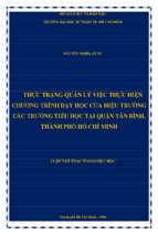 Thực trạng quản lý việc thực hiện chương trình dạy học của hiệu trưởng các trường tiểu học tại quận tân bình, tp. hcm 