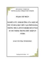 Nghiên cứu ảnh hưởng của một số yếu tố hóa học đến tạo phôi soma thông nhựa (pinus merkusii jungh et de vries) trong điều kiện in vitro 